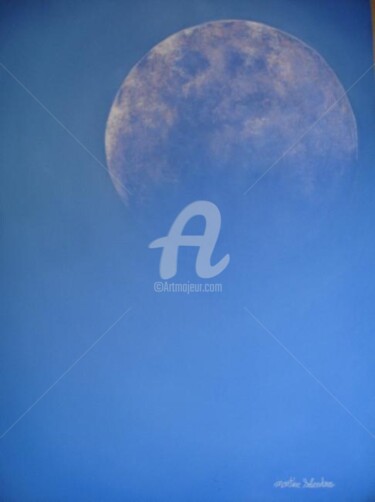 Pittura intitolato "Lune bleue" da Martine Salendre, Opera d'arte originale, Altro