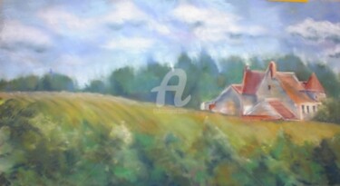 Painting titled "Campagne Tourangelle" by Martine Salendre, Original Artwork