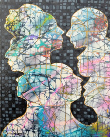 L'INTELLIGENCE ARTIFICIELLE Peinture intitulée "L'INTELLIGENCE ARTI…" par Martine Tremblay Artiste Peintre, Œuvre d'art originale, Acrylique