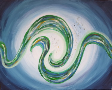 Painting titled "serpentin" by Martine Zendali, Original Artwork, Acrylic