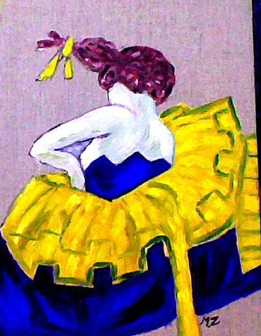Painting titled "cancan" by Martine Zendali, Original Artwork