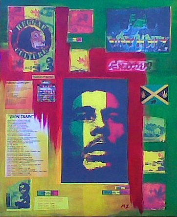 Peinture intitulée "Bob Marley" par Martine Zendali, Œuvre d'art originale