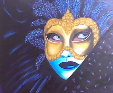 Painting titled "carnaval" by Martine Zendali, Original Artwork