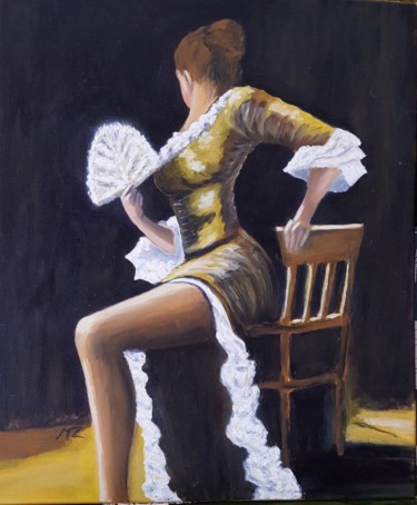 Schilderij getiteld "espagnole" door Martine Zendali, Origineel Kunstwerk