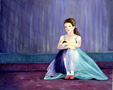 Painting titled "danseuse au repos" by Martine Zendali, Original Artwork, Oil