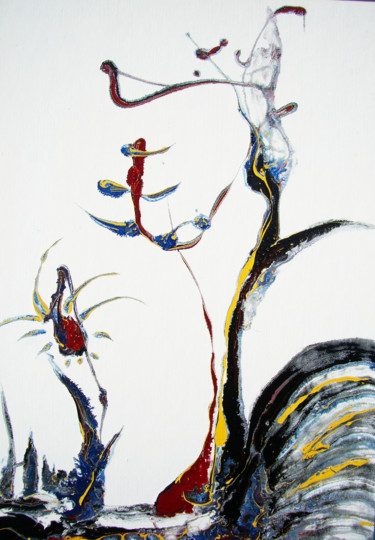 Peinture intitulée "Cerf-volant" par M Art'In, Œuvre d'art originale