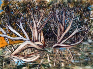 Peinture intitulée "Swamp" par Martin James, Œuvre d'art originale, Huile