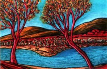 Pintura intitulada "Venus Lake" por Martin James, Obras de arte originais, Óleo