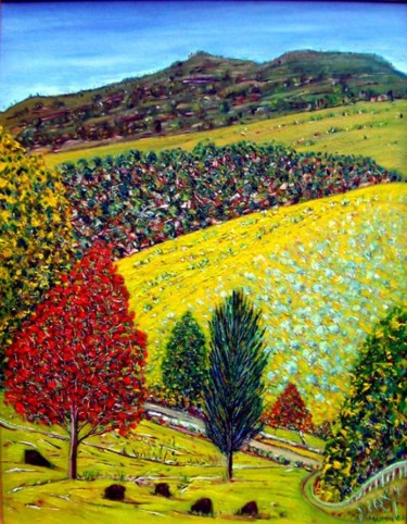 Pintura intitulada "Bellingen Landscape" por Martin James, Obras de arte originais, Óleo