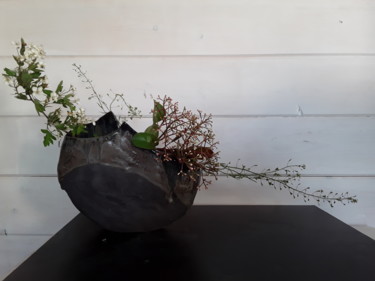 Vase terre noire temmoku Design intitulée "Vase terre noire te…" par Martins Marie Pascale, Œuvre d'art originale, Céramique