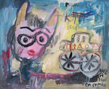 Painting titled "HappyhappyFun" by Martinus Sumbaji, Original Artwork, Acrylic