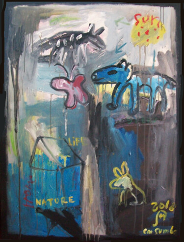 Pittura intitolato "Nature Home" da Martinus Sumbaji, Opera d'arte originale, Acrilico
