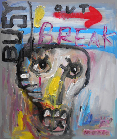 Peinture intitulée "Break Skull Life" par Martinus Sumbaji, Œuvre d'art originale, Acrylique