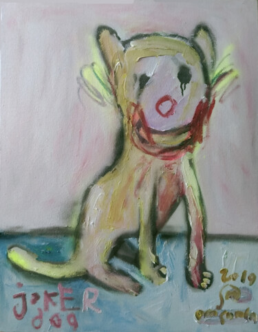 Peinture intitulée "Smile Dog" par Martinus Sumbaji, Œuvre d'art originale, Acrylique