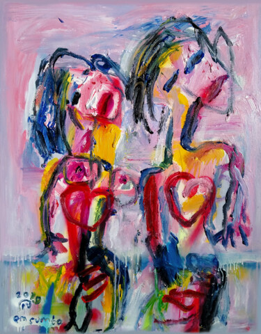 Картина под названием "Couple in Wild Love…" - Martinus Sumbaji, Подлинное произведение искусства, Акрил