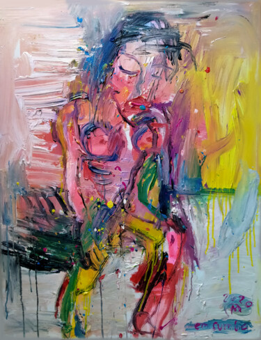 Painting titled "Abstraction Figure…" by Martinus Sumbaji, Original Artwork, Acrylic