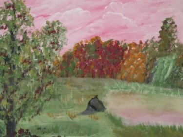 Peinture intitulée "le ciel rose.JPG" par Martin Laframboise, Œuvre d'art originale