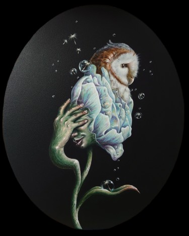 To bloom ou Éclore Peinture intitulée "To bloom ou Éclore" par Marty Crouz, Œuvre d'art originale, Acrylique Monté sur Châssis
