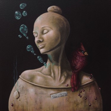 Vase canope Ζωγραφική με τίτλο "Vase canope" από Marty Crouz, Αυθεντικά έργα τέχνης, Ακρυλικό Τοποθετήθηκε στο Τσάντα καμβά