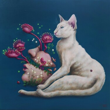 Painting titled "Plantes carnivores…" by Marty Crouz, Original Artwork, Acrylic Mounted on Wood Stretcher frame
