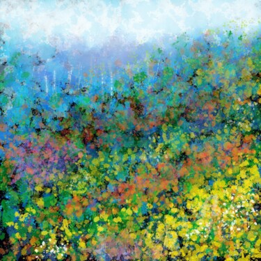 绘画 标题为“Wild Botanical – Re…” 由Martyn Dymott, 原创艺术品, 数字油画