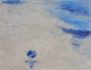Malerei mit dem Titel "Blaue Sonne" von Marusch, Original-Kunstwerk, Acryl