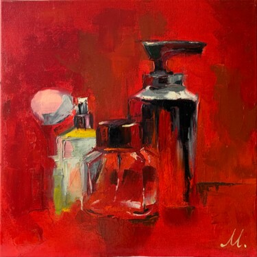Painting titled "What do you smell l…" by Marusja Kotiuzhynska, Original Artwork, Oil Mounted on Wood Panel