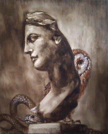 Peinture intitulée "Athena" par Maria Bel, Œuvre d'art originale, Huile