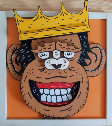 Escultura intitulada "Monkey King" por Marina Boiko, Obras de arte originais, Madeira