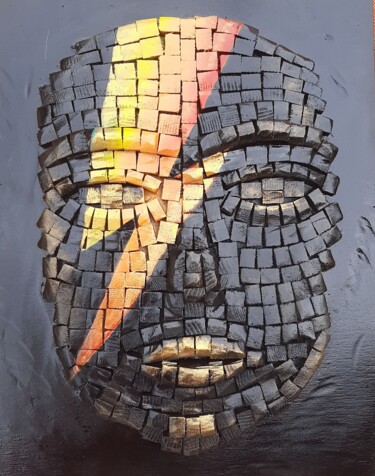 Sculpture titled "Wood Mask 3D David…" by Marina Boiko, Original Artwork, Wood