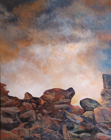 Painting titled "Singing Rocks-02" by B. Maruthi, Original Artwork, Acrylic