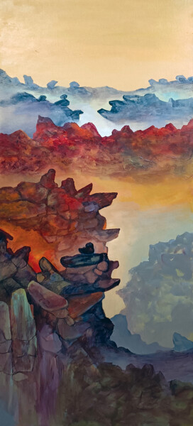 Painting titled "Singing Rocks-03" by B. Maruthi, Original Artwork, Acrylic