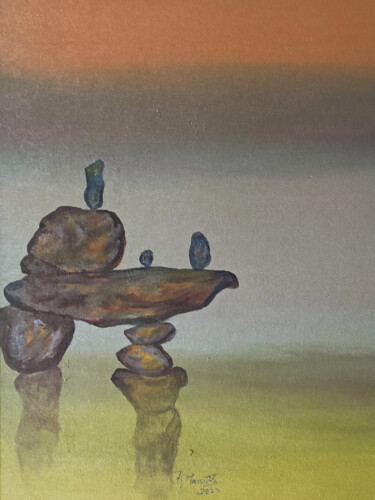 Pittura intitolato "Singing Rocks-04" da B. Maruthi, Opera d'arte originale, Acrilico