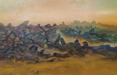 Pittura intitolato "Singing Rocks-10" da B. Maruthi, Opera d'arte originale, Acrilico