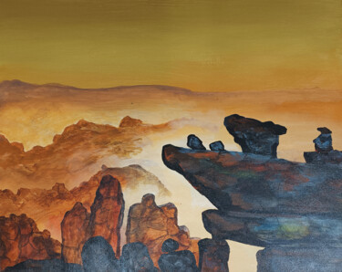 Pittura intitolato "Singing Rocks 11" da B. Maruthi, Opera d'arte originale, Acrilico