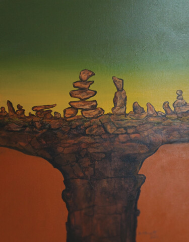 Painting titled "Singing Rocks-12" by B. Maruthi, Original Artwork, Acrylic