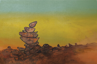 Pittura intitolato "Singing Rocks-13" da B. Maruthi, Opera d'arte originale, Acrilico