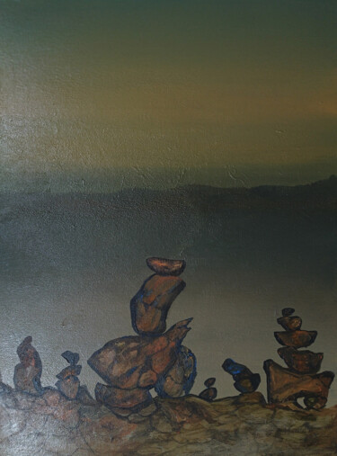 Pittura intitolato "Singing Rocks 15" da B. Maruthi, Opera d'arte originale, Acrilico