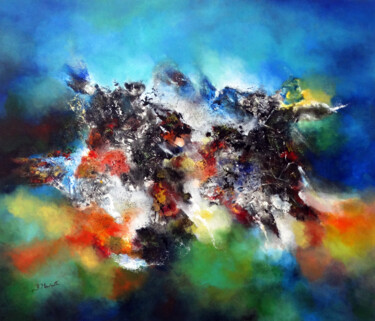 Картина под названием "Abstract painting" - B. Maruthi, Подлинное произведение искусства, Акрил