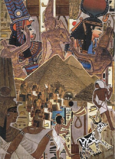 Collagen mit dem Titel "ancient egypt" von Marvin Rodrigues, Original-Kunstwerk, Collagen