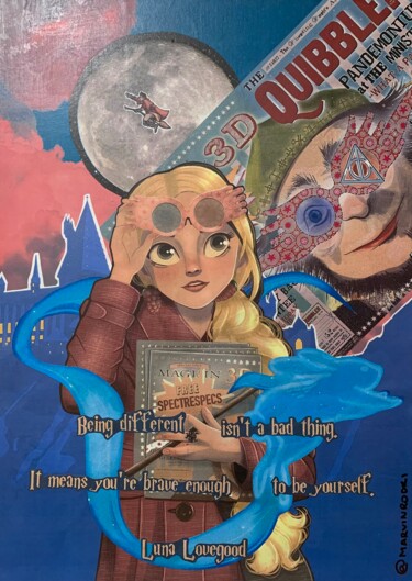 Collages titled "Luna Lovegood" by Marvin Rodrigues, Original Artwork, Collages