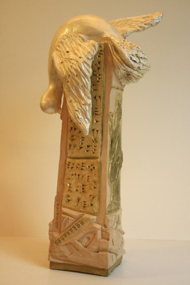 Sculpture titled "La paix vaincue" by Marwanart, Original Artwork, Terra cotta