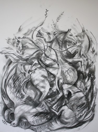 Dessin intitulée "La lutte pour la li…" par Marwanart, Œuvre d'art originale, Crayon