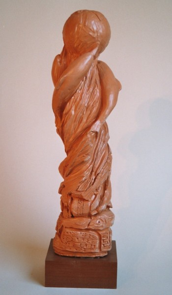 Sculpture titled "Le mouvement de la…" by Marwanart, Original Artwork, Clay