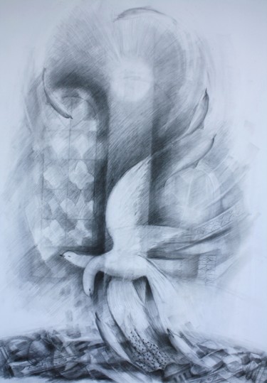 Drawing titled "L'éternel voyage" by Marwanart, Original Artwork, Pencil