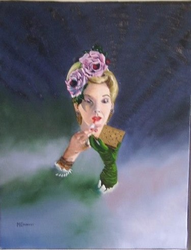 Peinture intitulée "ROUGE-BAISER" par Maryvonne Charvet, Œuvre d'art originale, Huile