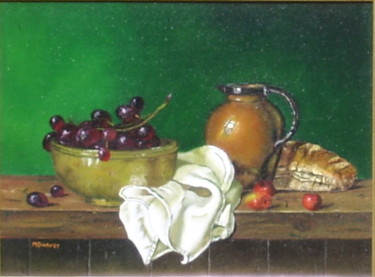 Painting titled "PAIN & RAISIN" by Maryvonne Charvet, Original Artwork, Oil