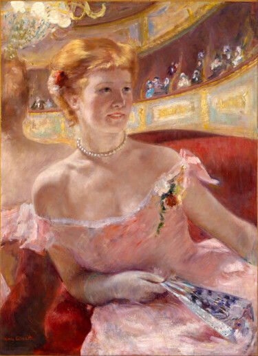 Pittura intitolato "Femme avec un colli…" da Mary Cassatt, Opera d'arte originale, Olio