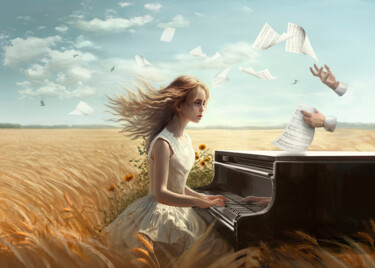 Картина под названием "Песня фельдвинга. С…" - Mary Dian, Подлинное произведение искусства, Цифровая живопись Установлен на…