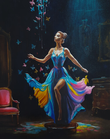 Картина под названием "Портал желаний" - Mary Dian, Подлинное произведение искусства, Акрил Установлен на Деревянная рама дл…